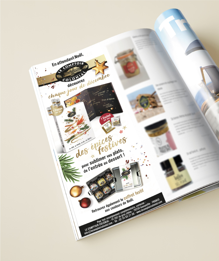 création annonce presse Comptoir Colonial noël