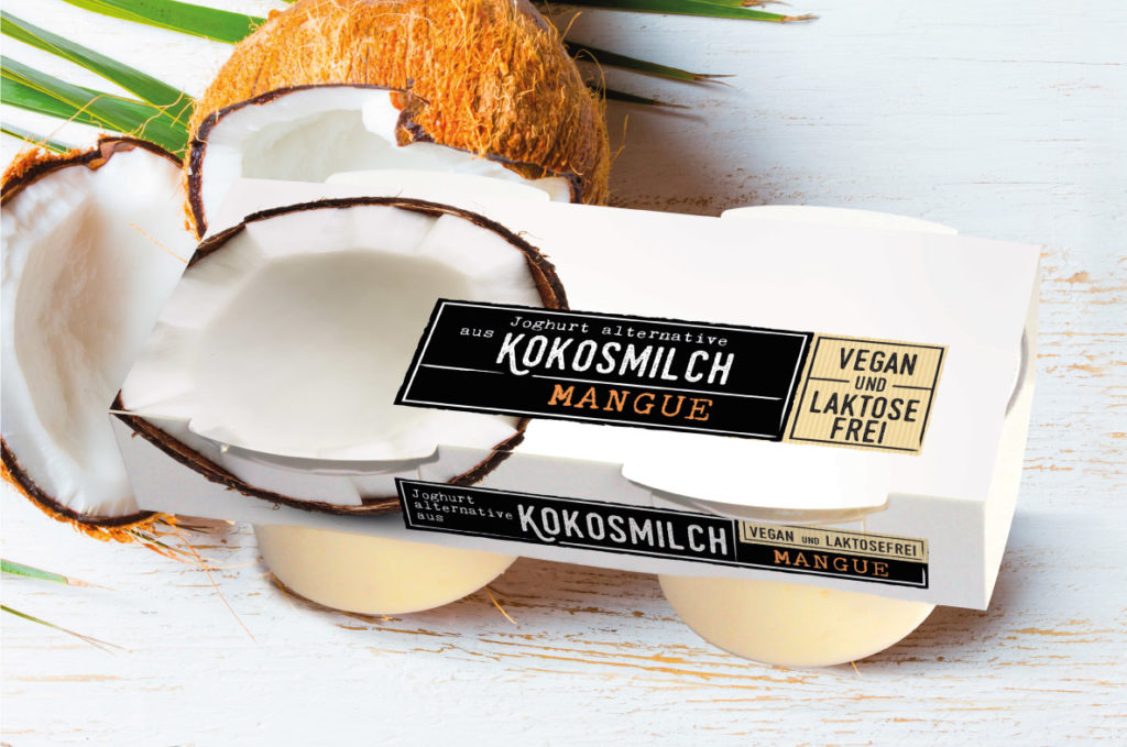 création packaging clusteur yaourt au lait de coco proposition 2