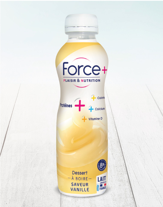 creation packaging bouteille crème dessert Force +